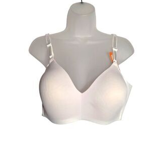 Warners Blissful Benefits Bra White Underarm Smoothing Wire Free Classic 40C